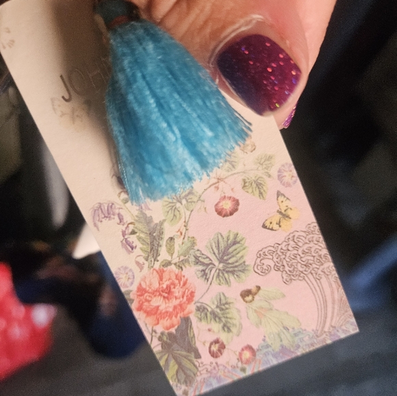 Johnny Was Karmen Blue Floral Velvet Tunic Top Blouse - Picture 4 of 4